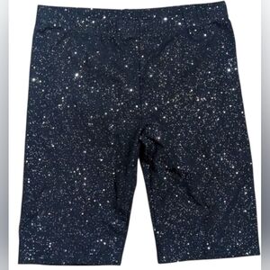 Girls Black Silver Galaxy Glitter Bike Shorts By Thereabouts Sz M 10/12